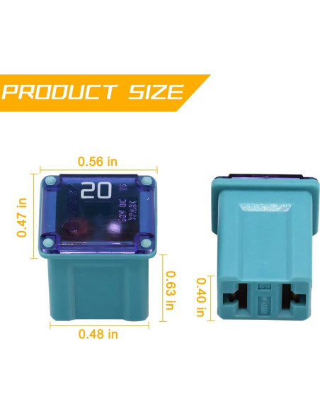 10 Fusibles Micro de Coche KHGUZ 20A Plástico Universal