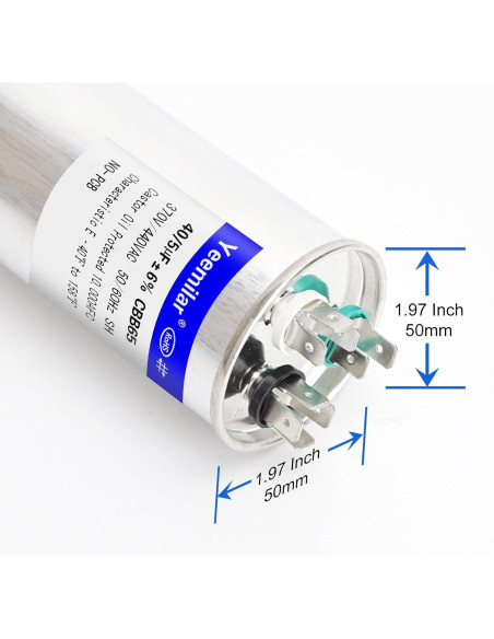 Capacitor CBB65 40+5uF 370V/440V Doble Función HVAC