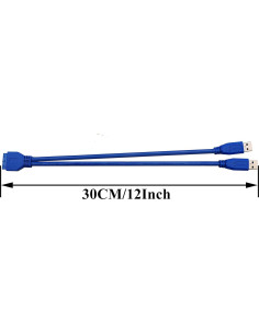 Adaptador USB 3.0 A macho a 20 pines para placa base 30cm AAOTOKK 2