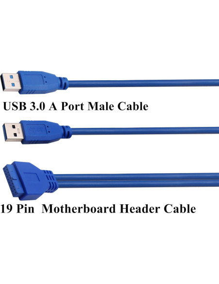 Adaptador USB 3.0 A macho a 20 pines para placa base 30cm AAOTOKK