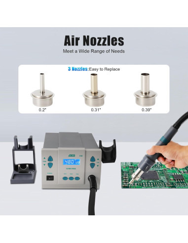 Estación de Retrabajo de Aire Caliente XUFOPLY 1000W 100-500C
