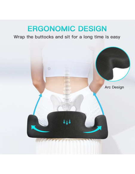 Cojín de Memoria Benazcap X Grande para Silla de Oficina