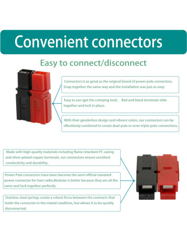 20 Pares Conectores de Terminales Rápida 45A Raogoodcx 4-6mm