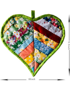 Agarraderas de Cocina 100% Algodón Corazones 2PCS 26.67x25.4cm 2