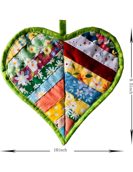 Agarraderas de Cocina 100% Algodón Corazones 2PCS 26.67x25.4cm