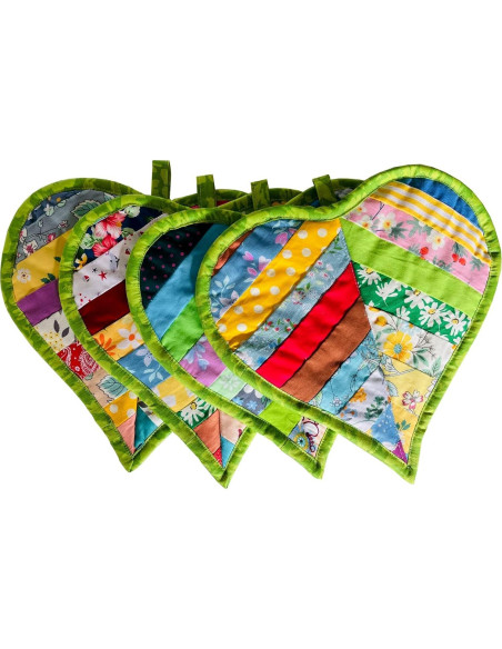 Agarraderas de Cocina 100% Algodón Corazones 2PCS 26.67x25.4cm