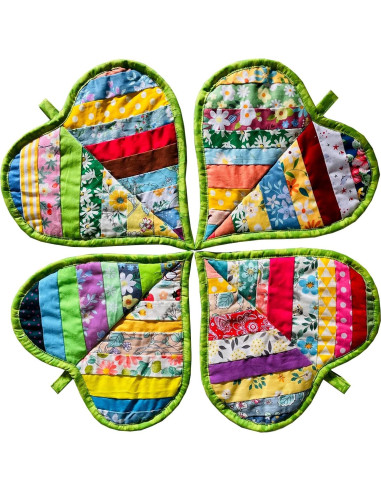 Agarraderas de Cocina 100% Algodón Corazones 2PCS 26.67x25.4cm