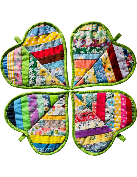 Agarraderas de Cocina 100% Algodón Corazones 2PCS 26.67x25.4cm