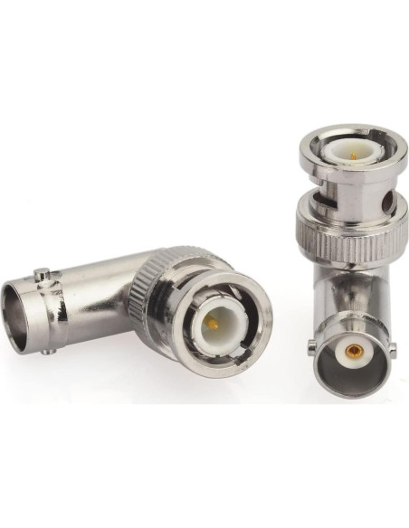 Adaptador BNC macho a hembra ángulo recto Eightwood 5pcs 50 Ohm