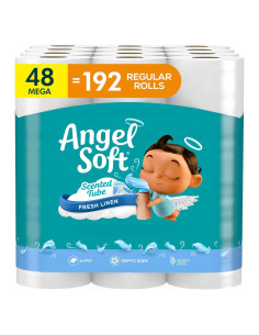 Papel Higiénico Angel Soft Mega Roll 48 Rollos 2 Capas Aroma Lino