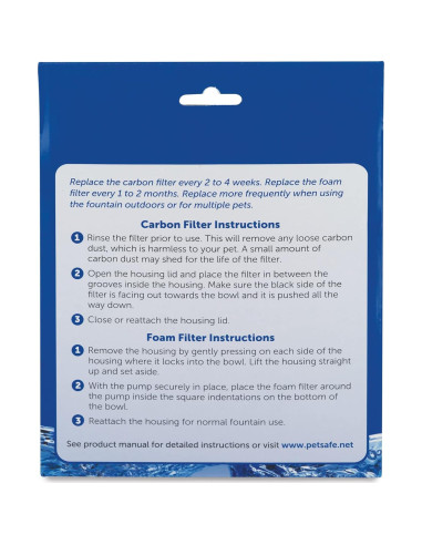 Filtros de Reemplazo PetSafe Drinkwell para Fuente de Agua - 3 Carbón + 1 Espuma