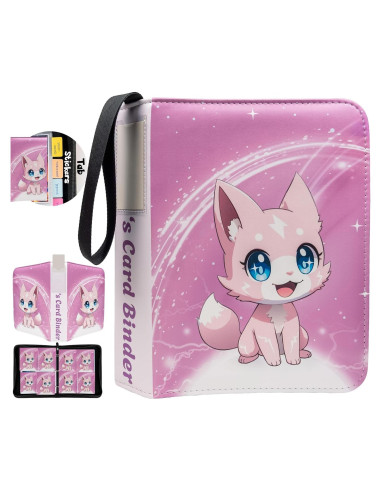 Álbum de Cartas Rosa Copperloom 440 Bolsillos con Pegatinas