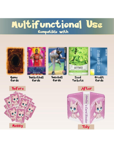 Álbum de Cartas Rosa Copperloom 440 Bolsillos con Pegatinas