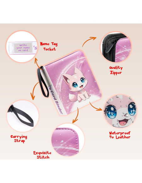 Álbum de Cartas Rosa Copperloom 440 Bolsillos con Pegatinas