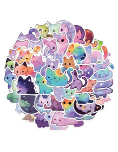 50 Pegatinas de Gato Cartoon TWGOGOTIC - Vinilo Impermeable