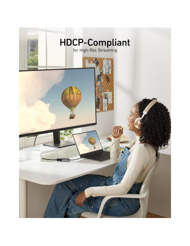 Adaptador USB-C a DisplayPort Anker A8318 8K@60Hz 4K@144Hz