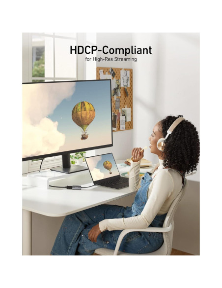 Adaptador USB-C a DisplayPort Anker A8318 8K@60Hz 4K@144Hz