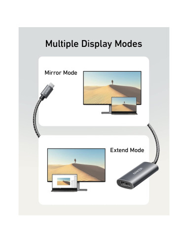 Adaptador USB-C a DisplayPort Anker A8318 8K@60Hz 4K@144Hz