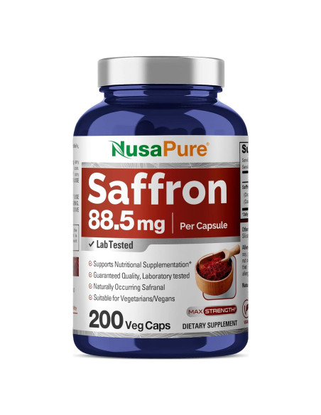 Extracto de Azafrán NusaPure 8850mg 200 Cápsulas Veganas