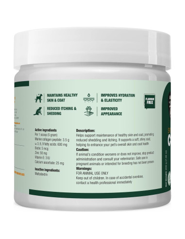 Polvo de colágeno para piel y abrigo Wagging Tails - 200 g