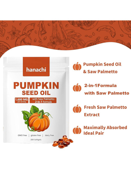 Cápsulas de Aceite de Semilla de Calabaza Ovela 200 Softgel