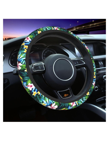 Cubierta de Volante Universal WENYINDIAN 38cm Flores Hawaianas