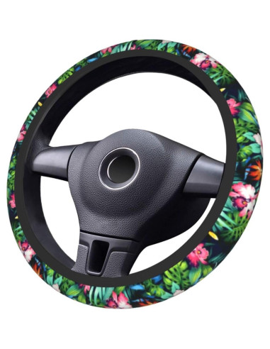 Cubierta de Volante Universal WENYINDIAN 38cm Flores Hawaianas