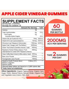 Gomitas de Vinagre de Manzana Mightizen 120 Unidades Veganas 2