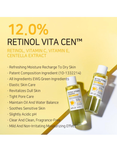 Tónico Facial APLB Retinol Vitamina C E 160.5 ml Hidratante