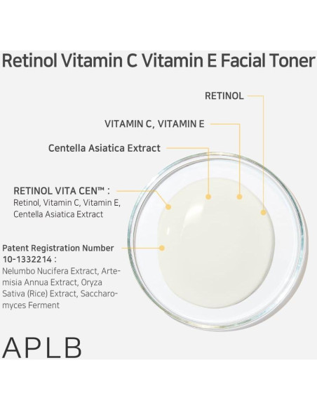 Tónico Facial APLB Retinol Vitamina C E 160.5 ml Hidratante