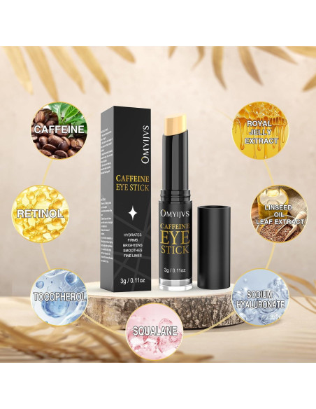 Bastón para Ojos OMYIJVS con Cafeína 9g - Antiarrugas y Ojeras