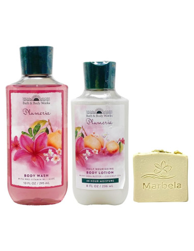 Conjunto de Regalo Duo Plumeria Bath & Body Works - Gel y Loción