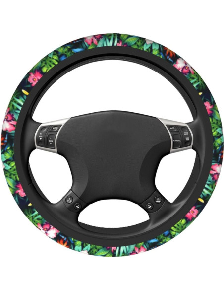 Cubierta de Volante Universal WENYINDIAN 38cm Flores Hawaianas