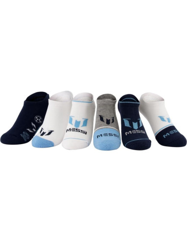 Calcetines No-Show Messi para Niños - Paquete de 6 Unidades