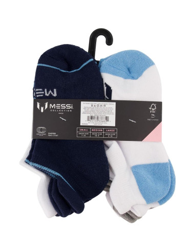 Calcetines No-Show Messi para Niños - Paquete de 6 Unidades