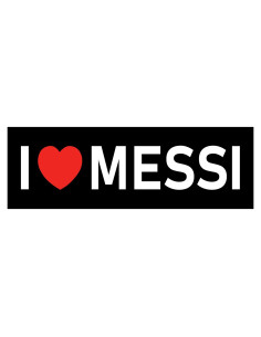 Hoja de 6 Stickers I Love Messi - Vinilo Negro - Personalizables