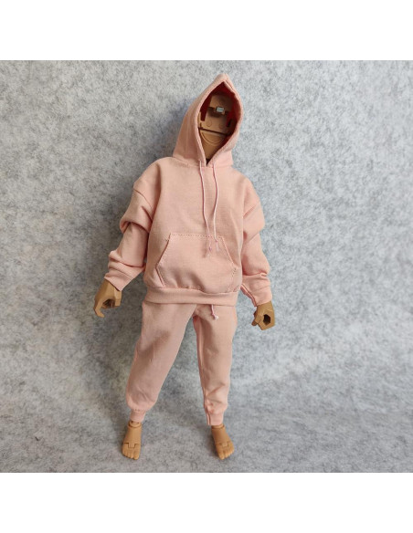 Sudadera Sobredimensionada Rosa 1/6 + Pantalones Muñeco