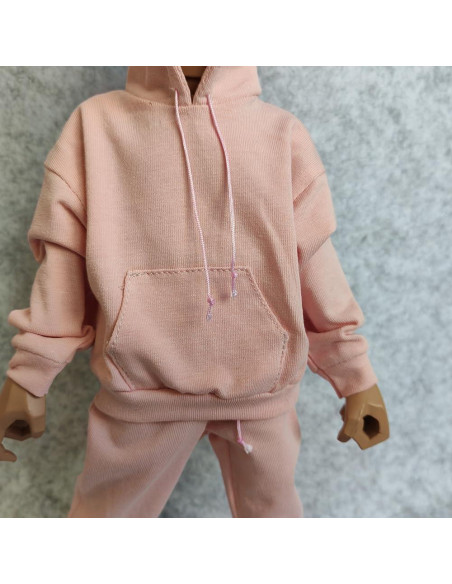 Sudadera Sobredimensionada Rosa 1/6 + Pantalones Muñeco