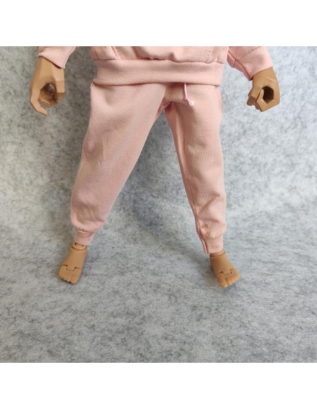Sudadera Sobredimensionada Rosa 1/6 + Pantalones Muñeco