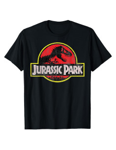 Camiseta unisex niño Jurassic Park con logo desgastado