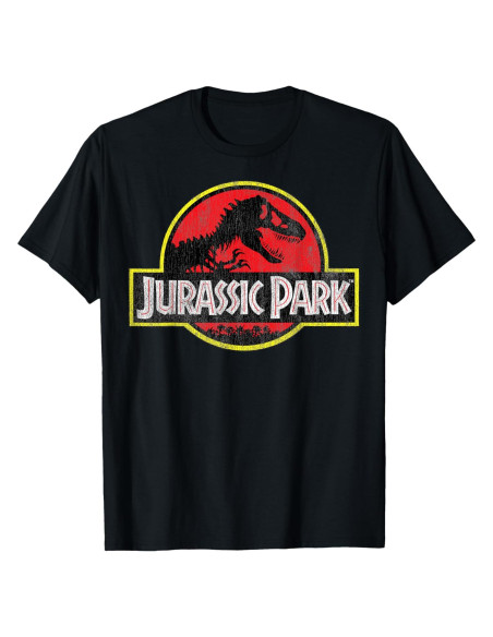Camiseta unisex niño Jurassic Park con logo desgastado