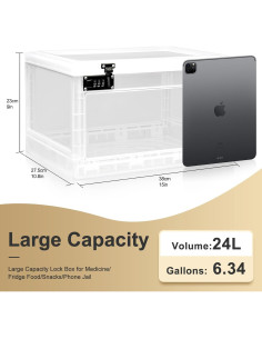 Caja de Seguridad Grande Lalifebuss 24L con Cerradura Código 2