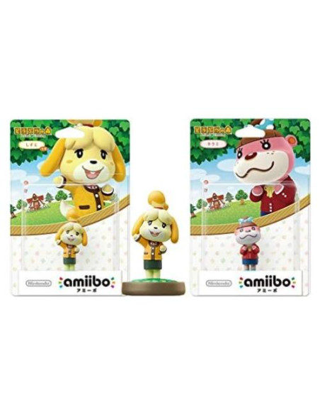 Conjunto 2 Amiibo Animal Crossing Isabelle y Lottie Invierno