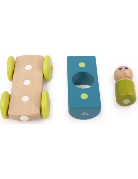 Juego de Bloques Magnéticos Tegu 3 Piezas Verde Azulado