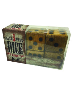 5 Dados Gigantes de Madera Cardinal 8.9 cm con Bolsa