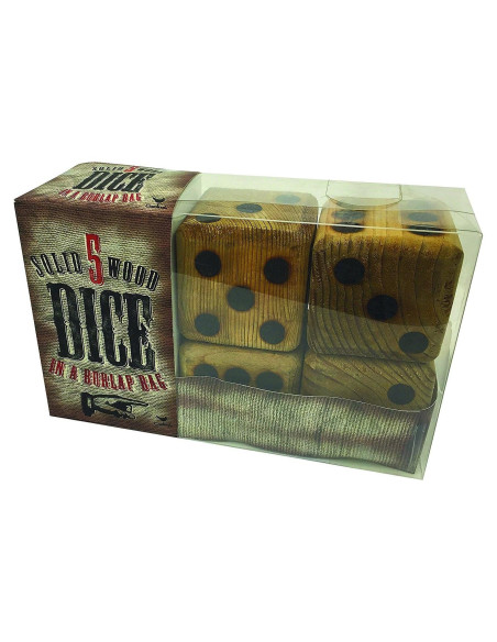 5 Dados Gigantes de Madera Cardinal 8.9 cm con Bolsa