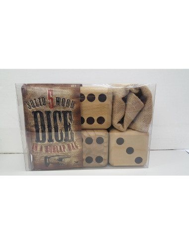 5 Dados Gigantes de Madera Cardinal 8.9 cm con Bolsa