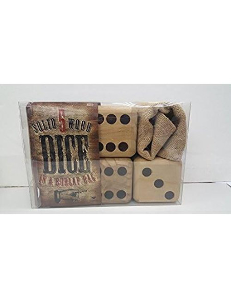 5 Dados Gigantes de Madera Cardinal 8.9 cm con Bolsa
