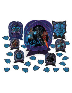 Kit de Centro de Mesa Black Panther Amscan - 27 Piezas Decorativas