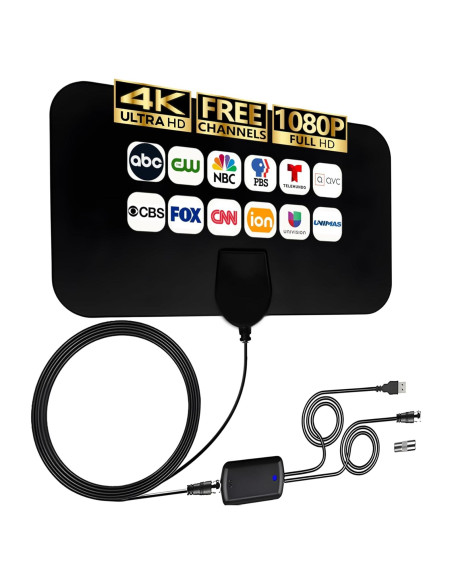 Antena de TV 4K HD Merryan Amplificada Interior 360